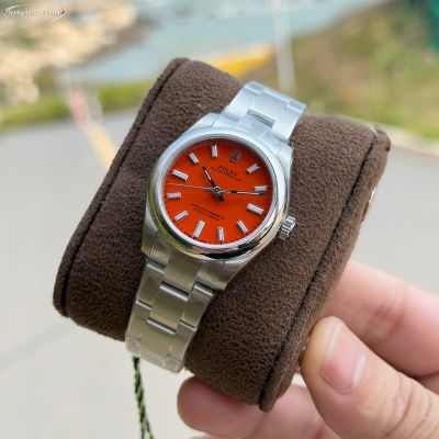 N Factory Rolex Oyster Perpetual 31mm 2232 Movement Ice Blue Luminious Red Dial Watch